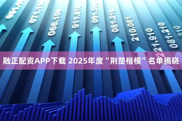 融正配资APP下载 2025年度“荆楚楷模”名单揭晓