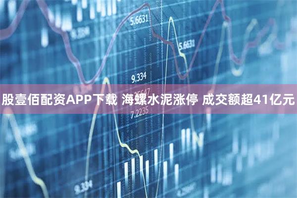 股壹佰配资APP下载 海螺水泥涨停 成交额超41亿元