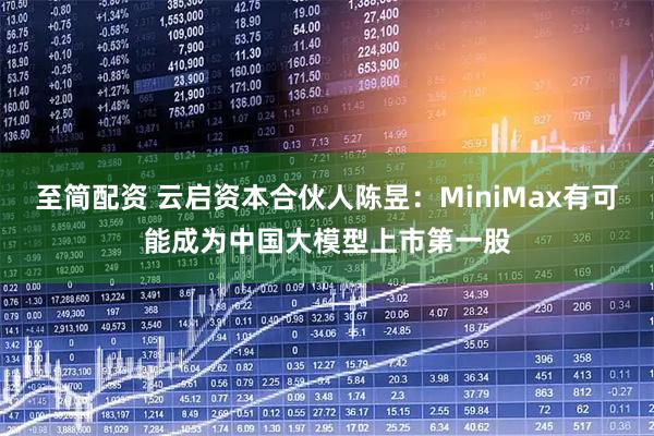至简配资 云启资本合伙人陈昱：MiniMax有可能成为中国大模型上市第一股